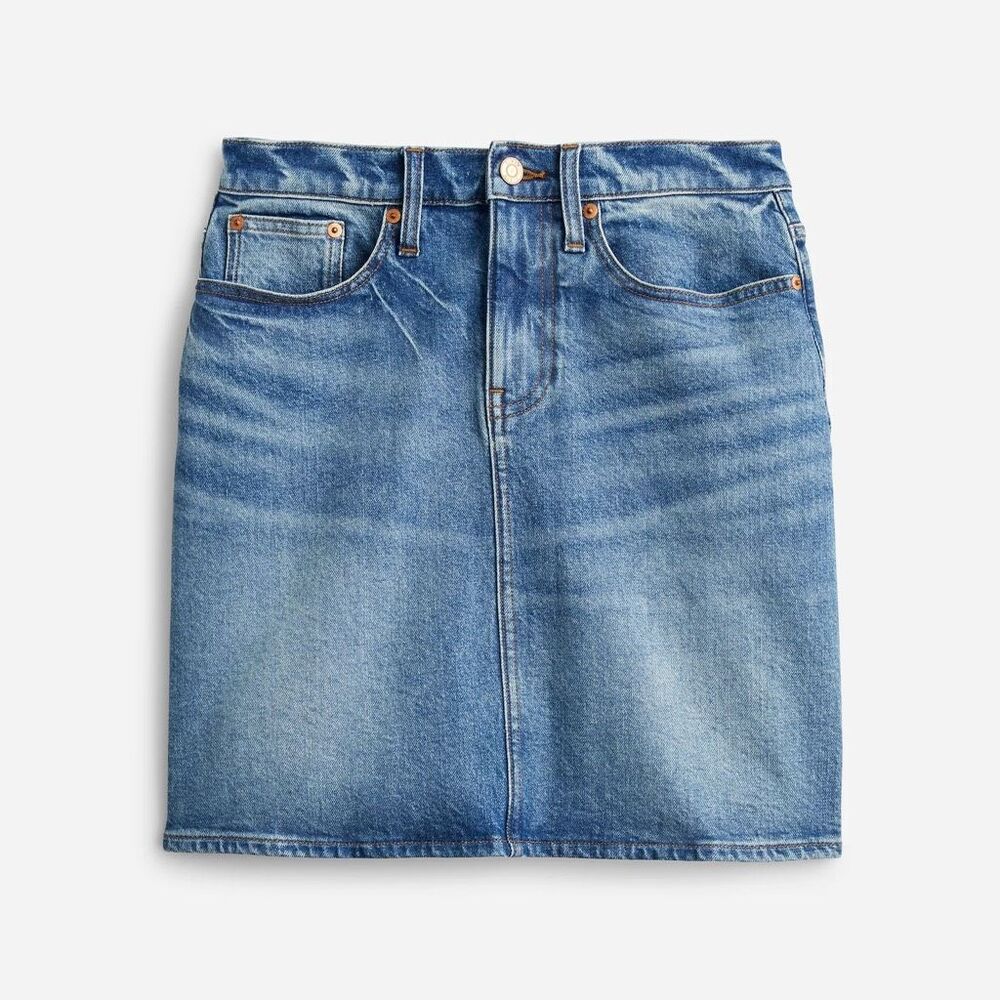 J. Crew Denim Mini Jean Skirt Sz 12 Mediun Wash